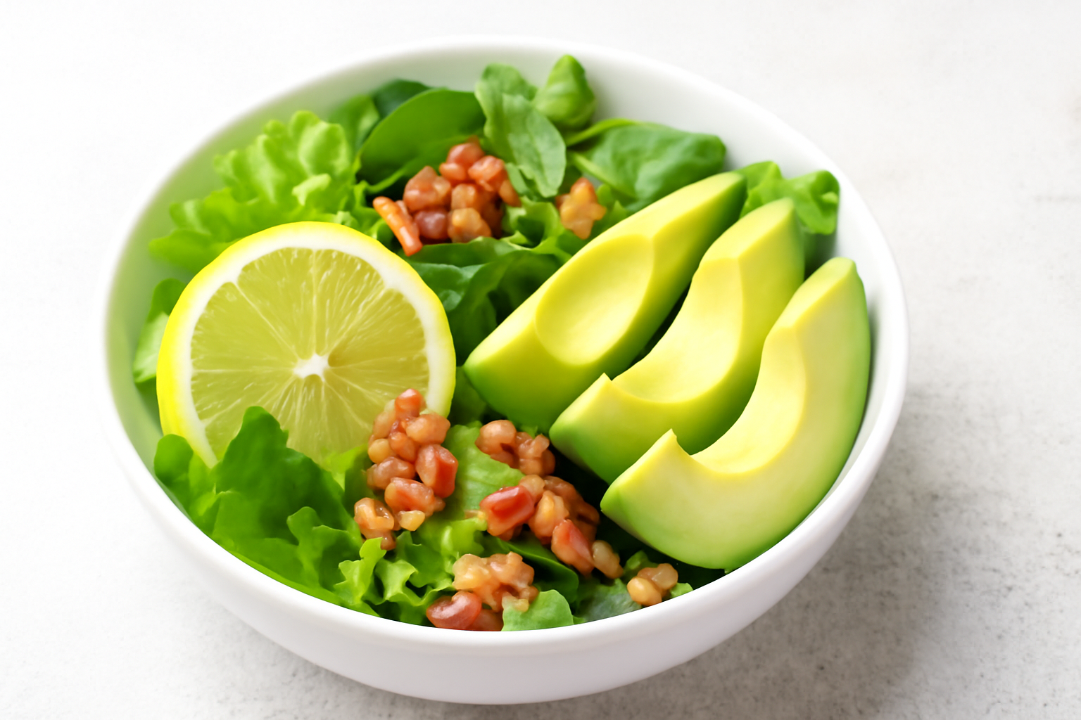 Healthy meal with lemon