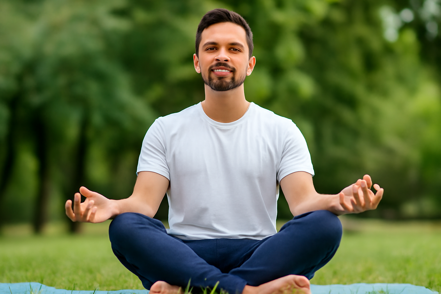 Man practicing yoga