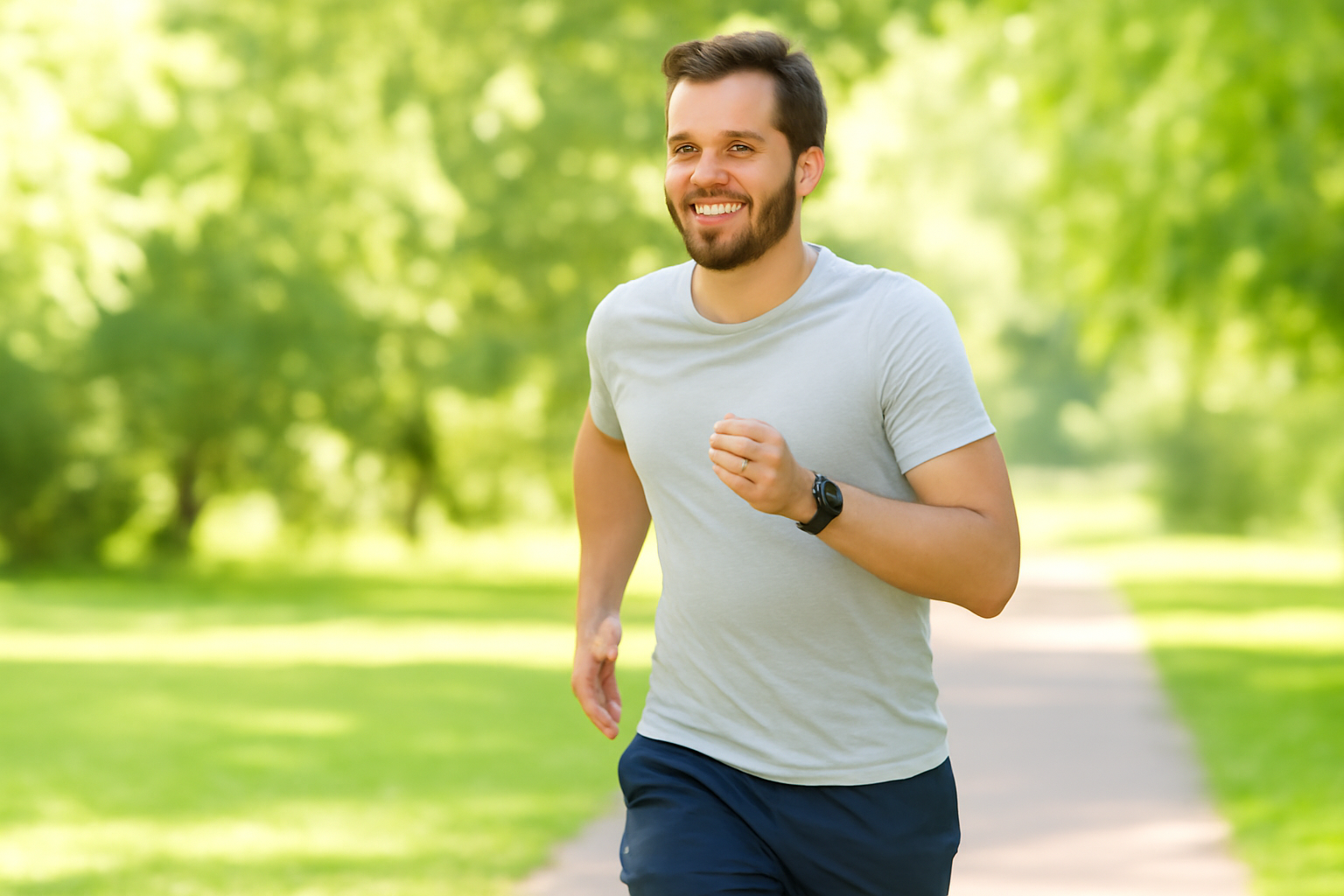 Man exercising outdoors
