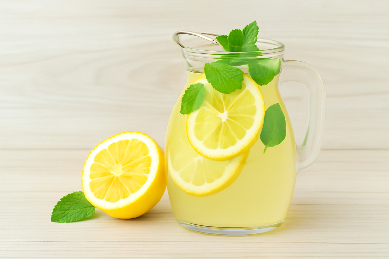 Lemon drink on table